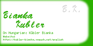 bianka kubler business card